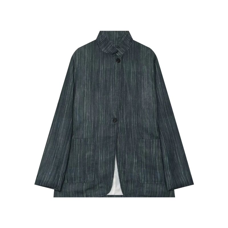 Blazer Women Oversized - 2026 Autumn New Women Striped Linen
