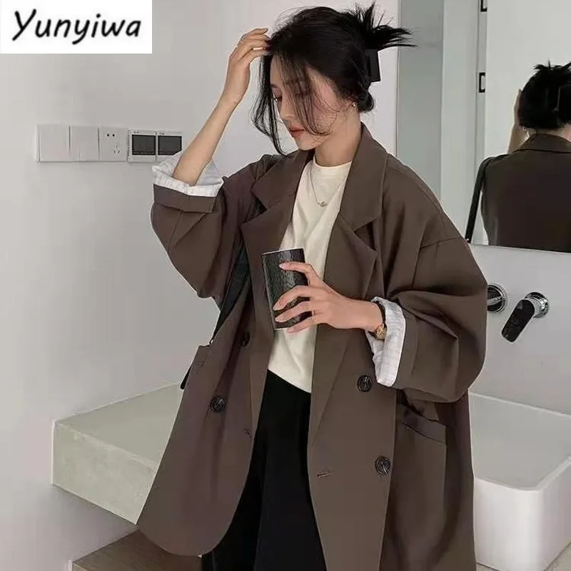 Blazer Women Oversized - Vintage Brown Blazer Women Elegant Official