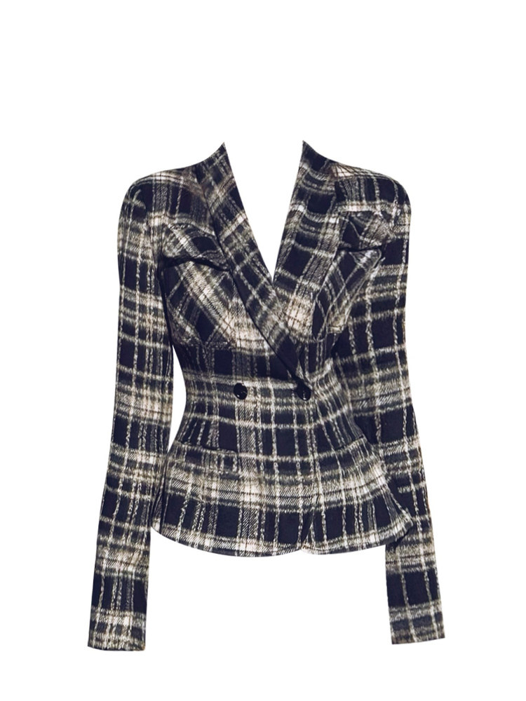 Women Plaid Blazer Y2k 2000s V - Blazer Women Oversized 评论和价格