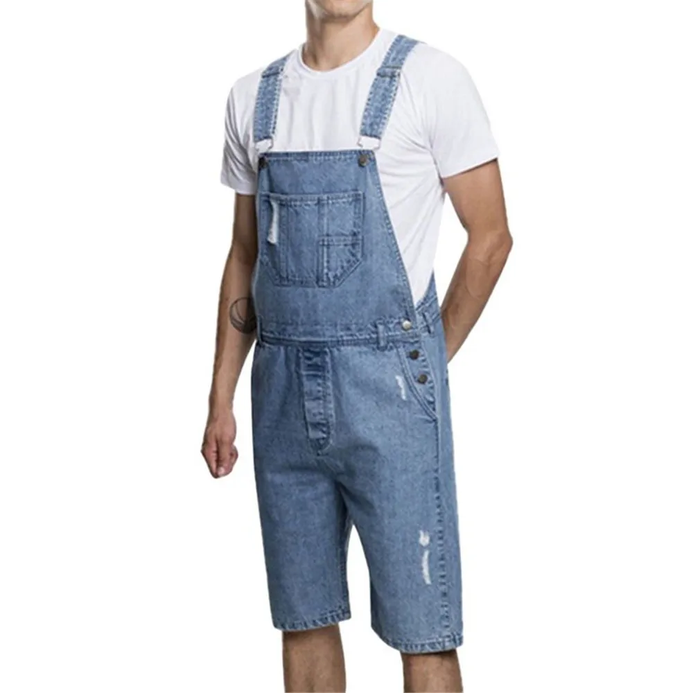 Men Jeans Cargo Knee Length Ov - Sleeveless Jumpsuit 评论和价格