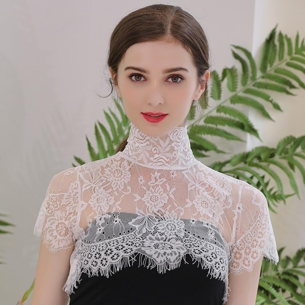 Shawl Wrap Detachable Fake Col - Wrap Blouse Chiffon 评论和价格