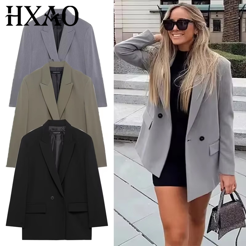HXAO Blazers For Women Black G - Blazer Women Oversized 评论和价格