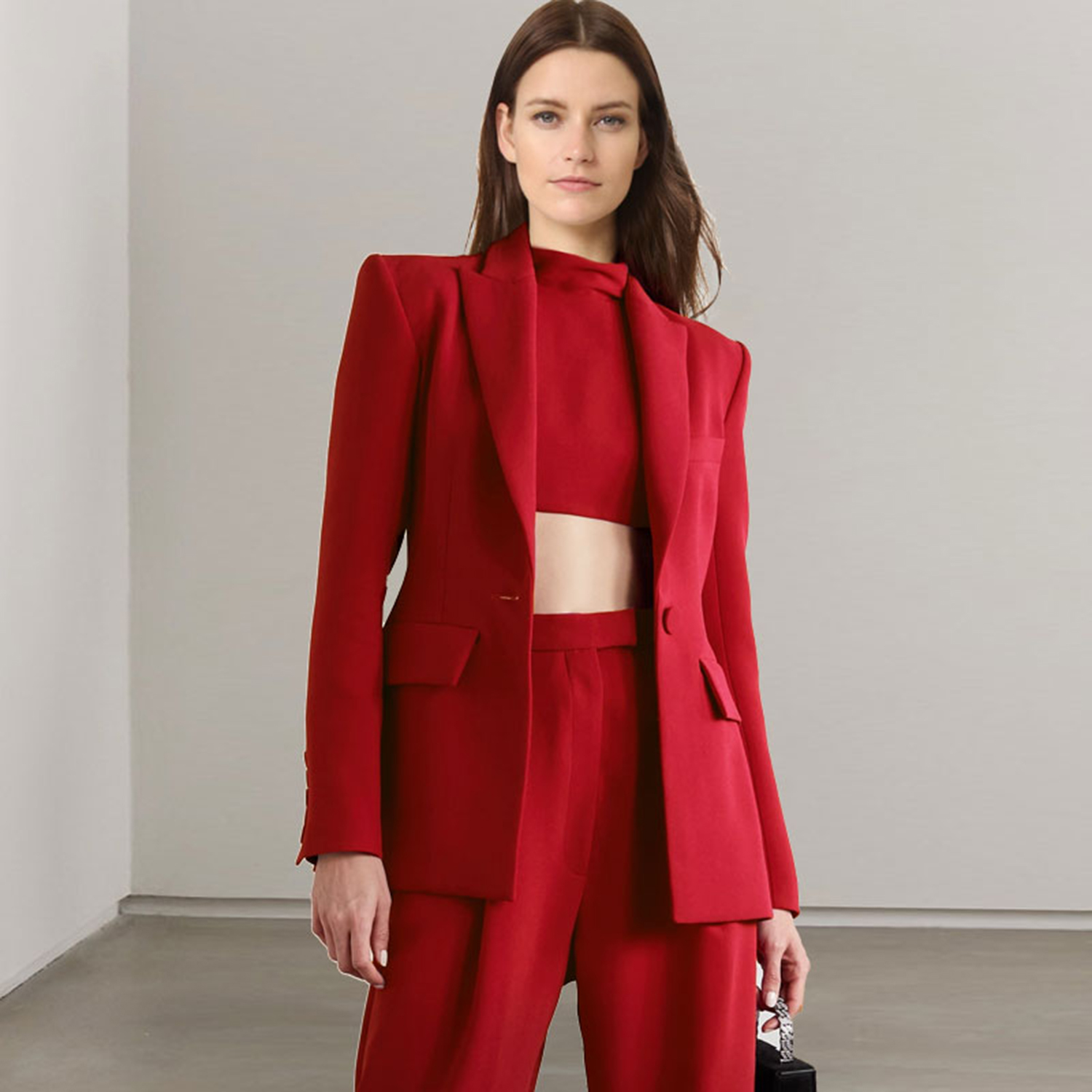 Allingentle Red Lapel Women's  - Women'S Fashion Blazer 评论和价格