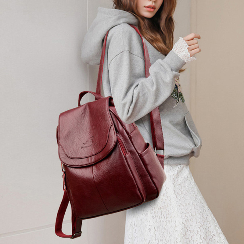 Vintage Soft Leather Backpack  - Women Fashion Online 评论和价格