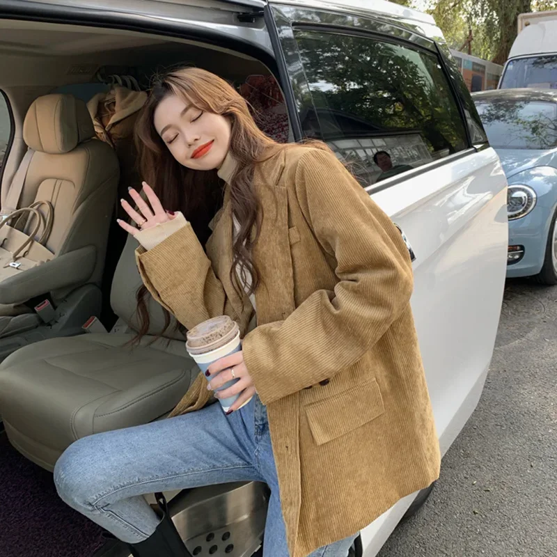 New Corduroy Thick Loose Overs - Blazer Women Oversized 评论和价格