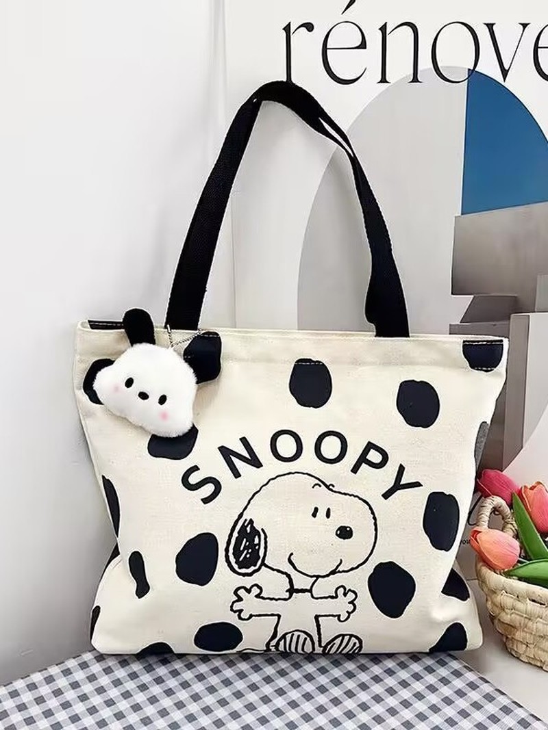 Cartoon Snoopy Canvas Shoulder - Canvas Tote Bag 评论和价格