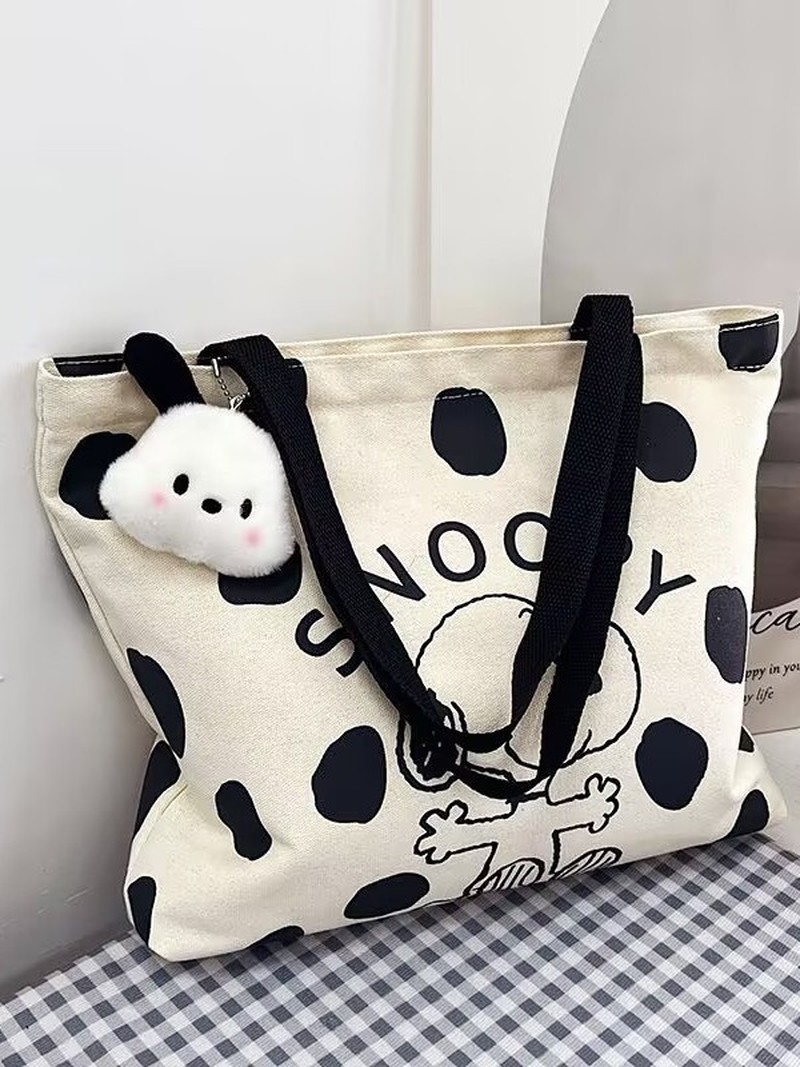 Cartoon Snoopy Canvas Shoulder - Canvas Tote Bag 评论和价格