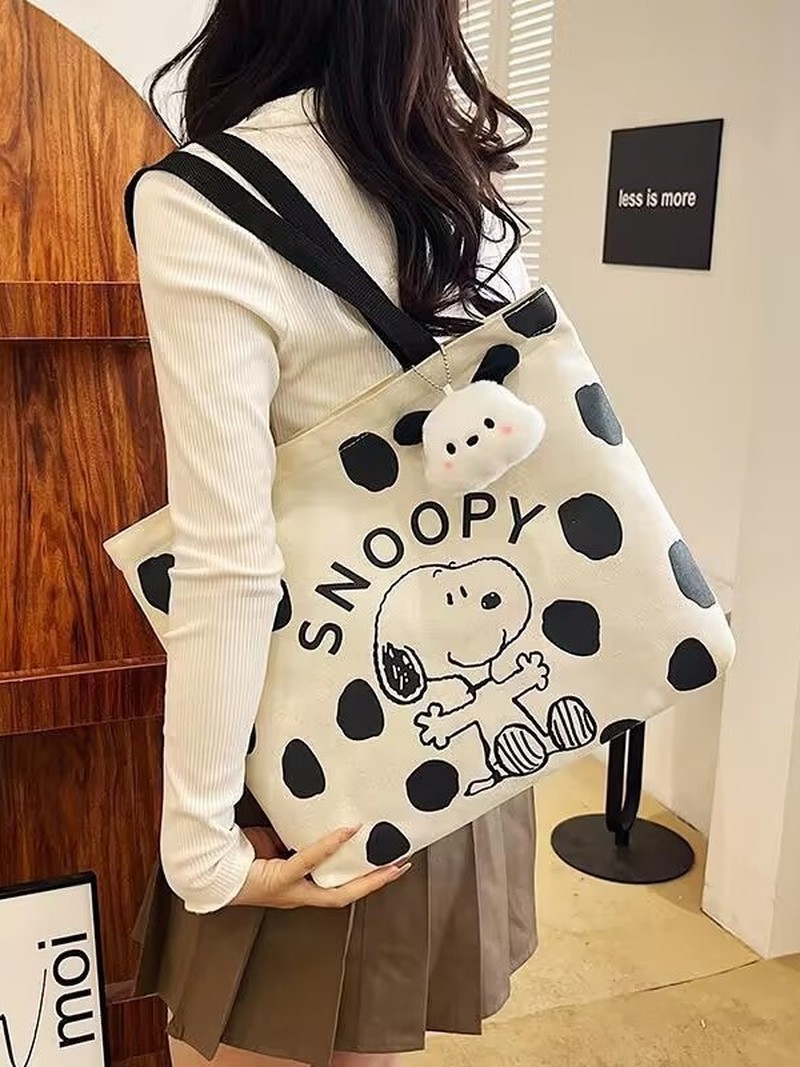 Cartoon Snoopy Canvas Shoulder - Canvas Tote Bag 评论和价格