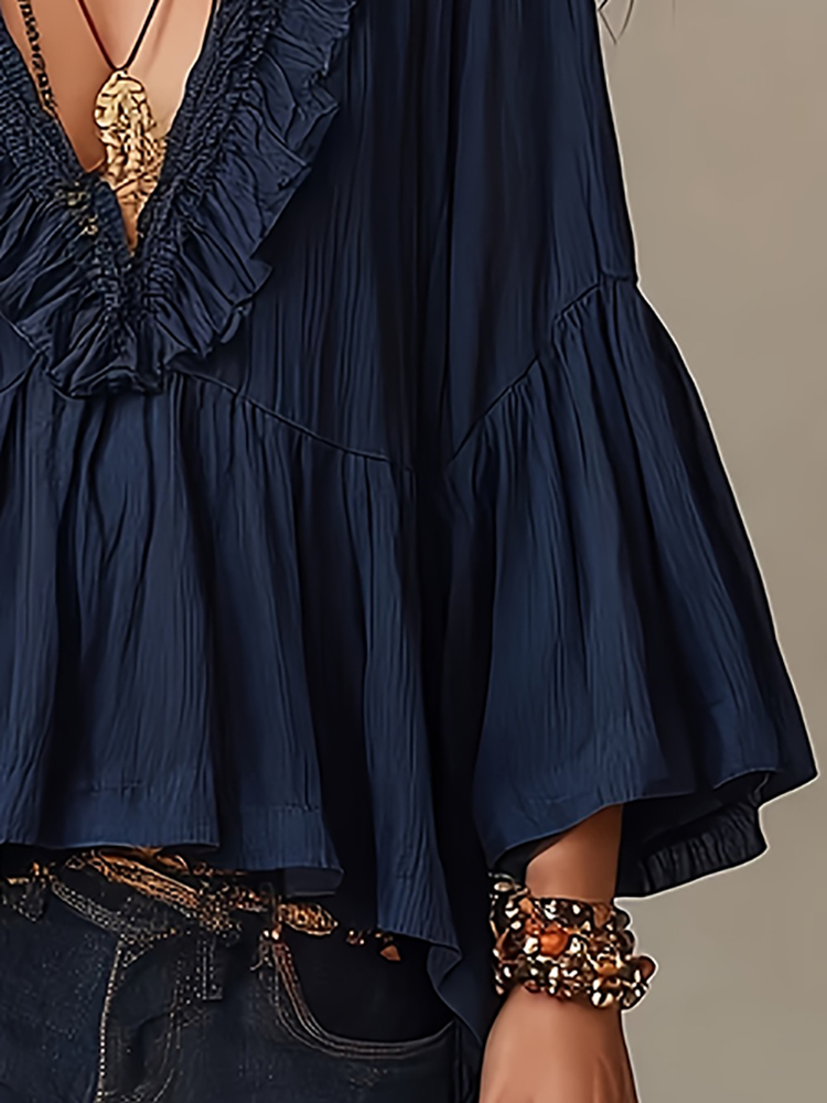 Women's Crinkle Gauze Chiffon  - Wrap Blouse Chiffon 评论和价格