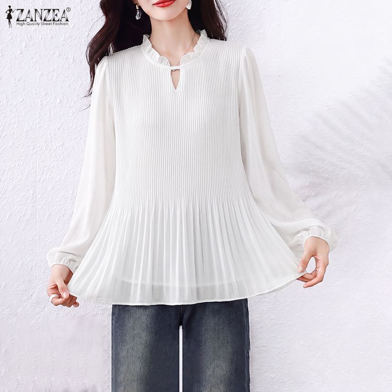 Women Blouse Spring Autumn Chi - Wrap Blouse Chiffon 评论和价格