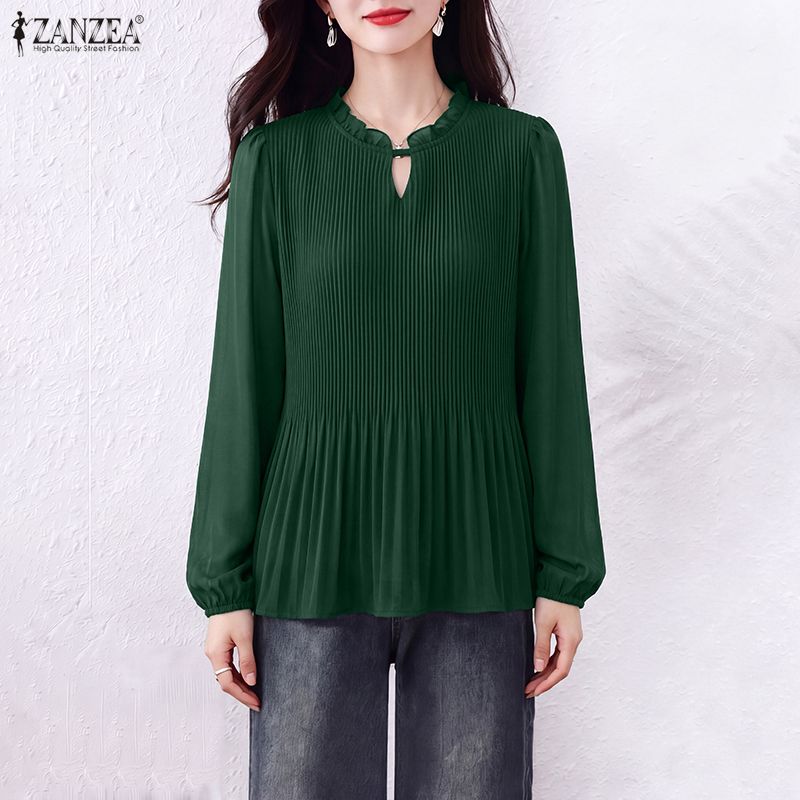 Women Blouse Spring Autumn Chi - Wrap Blouse Chiffon 评论和价格
