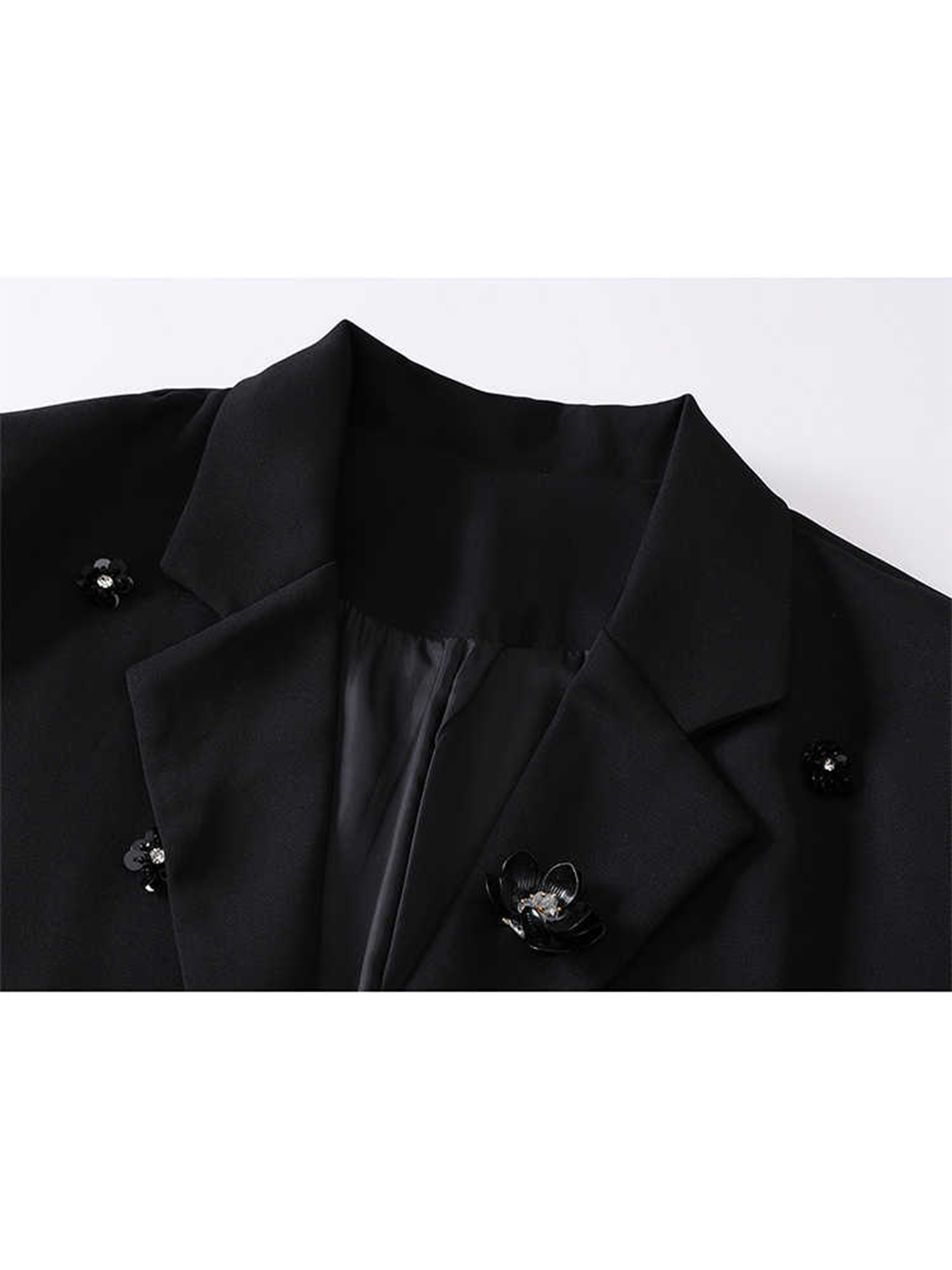 Women Black Gothic 3D Floral B - Blazer Women Oversized 评论和价格