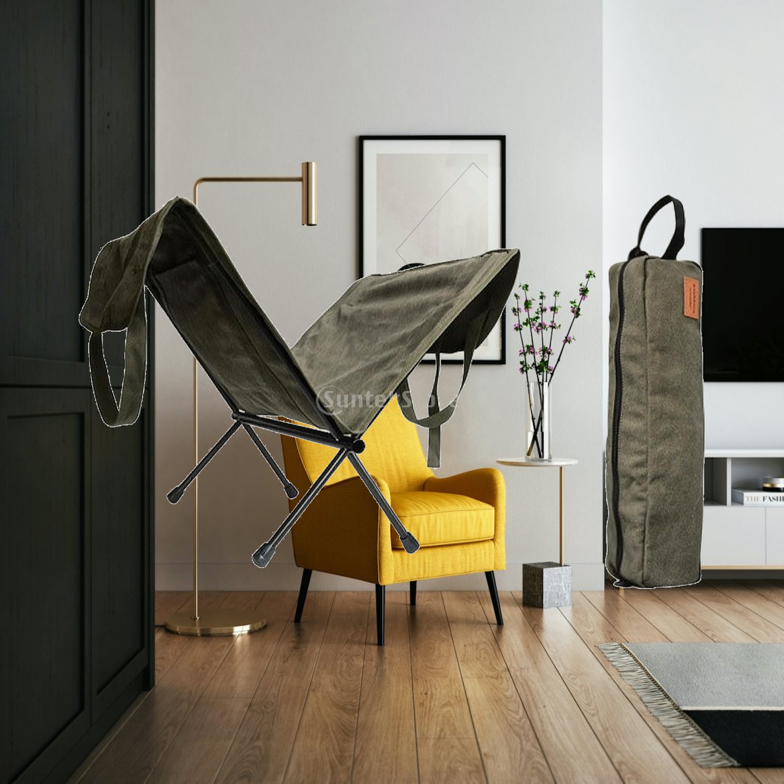 Firewood Storage Bag with Fram - Canvas Tote Bag 评论和价格