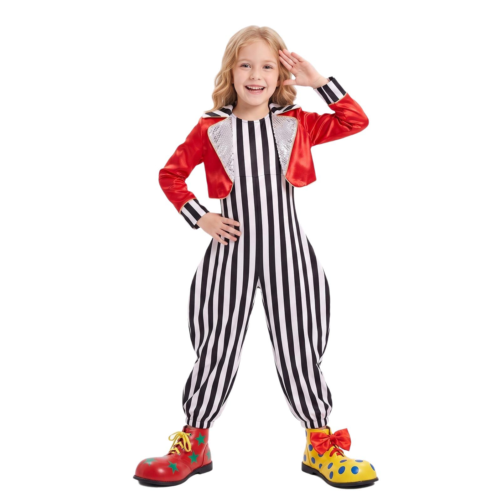 Kids Girls Boys Circus Ringmas - Sleeveless Jumpsuit 评论和价格