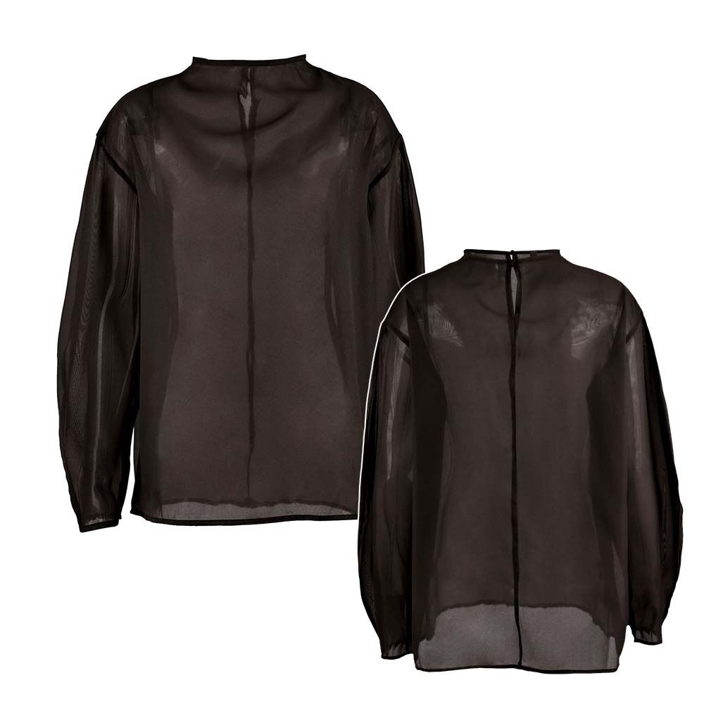 Chic Long Sleeve Mesh Blouse H - Wrap Blouse Chiffon 评论和价格