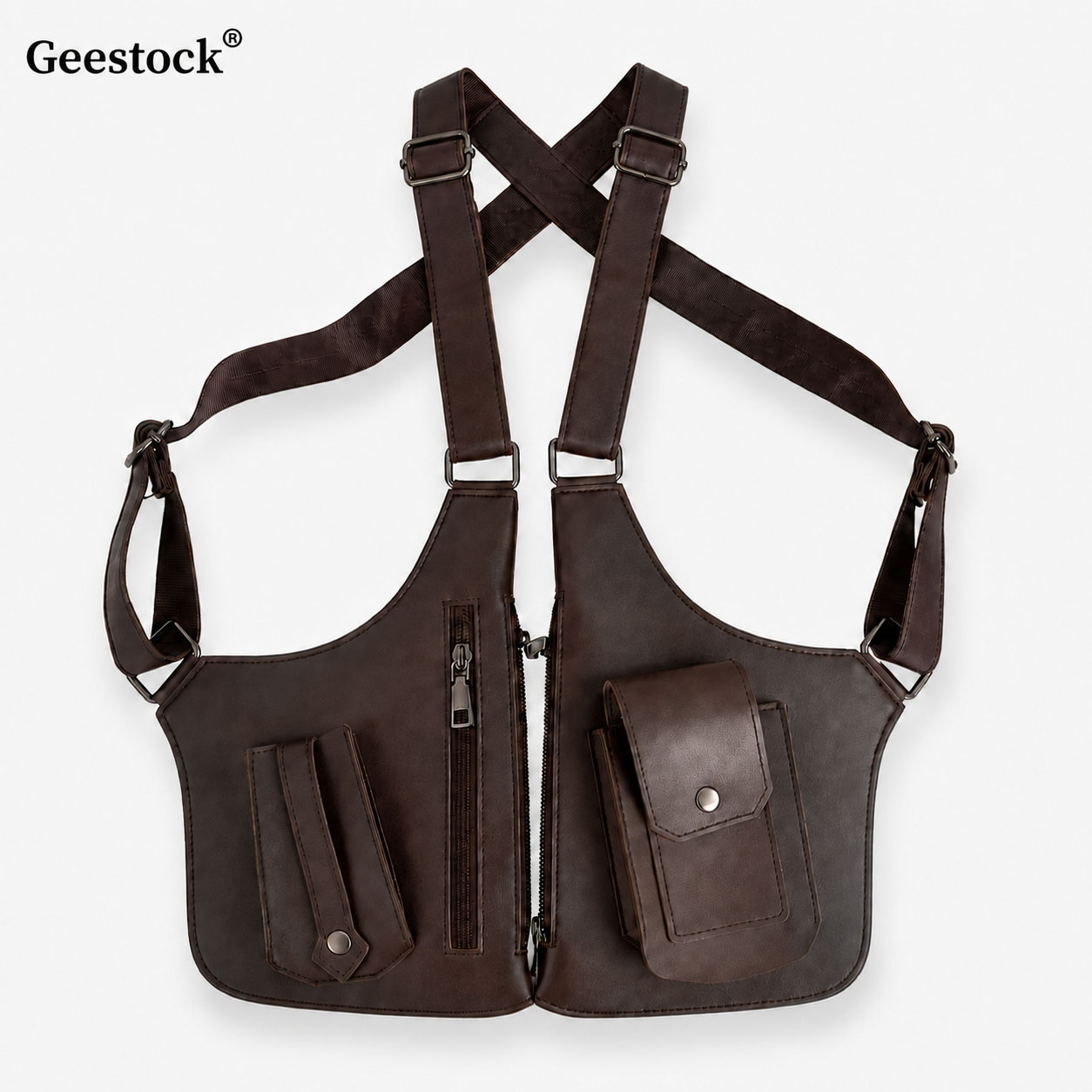 Leather Vest Bag Men Women Uti - Women'S Fashion Utility Vest 评论和价格