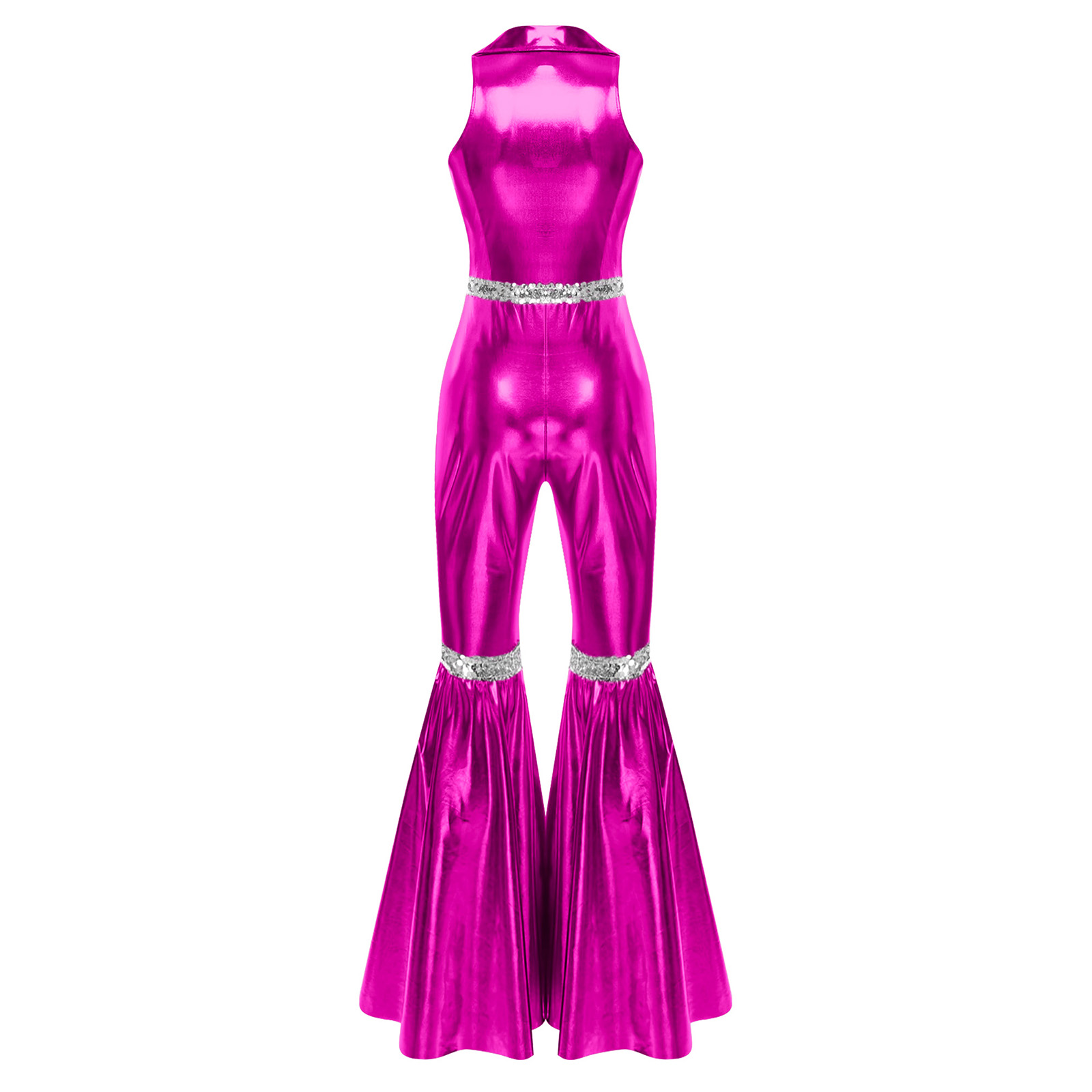 Women 70s Disco Bodysuit Hallo - Sleeveless Jumpsuit 评论和价格