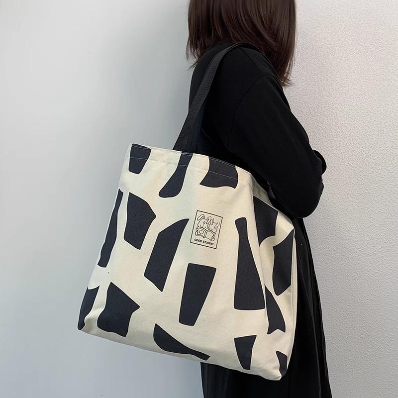 Canvas Tote Bag Irregular Blac - Canvas Tote Bag 评论和价格