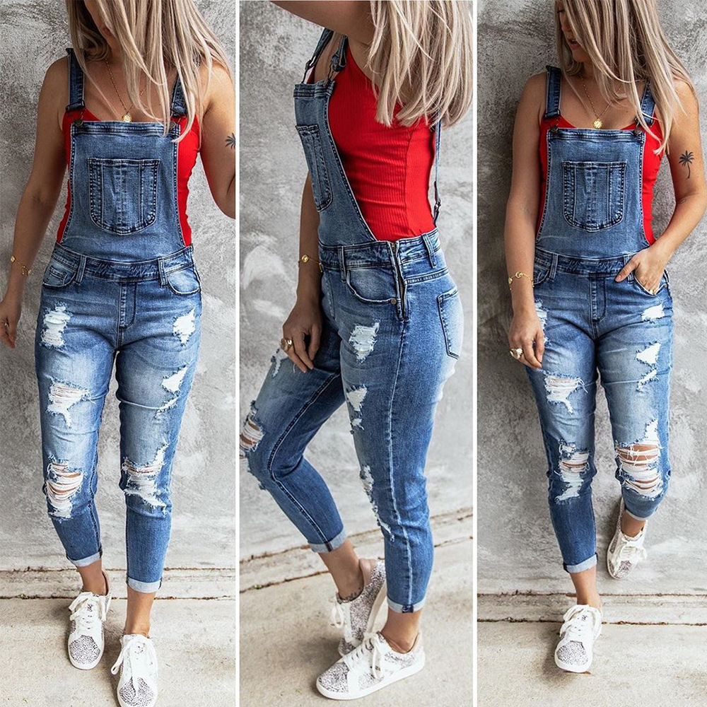 Denim Overalls Women 2026 Ripp - Sleeveless Jumpsuit 评论和价格