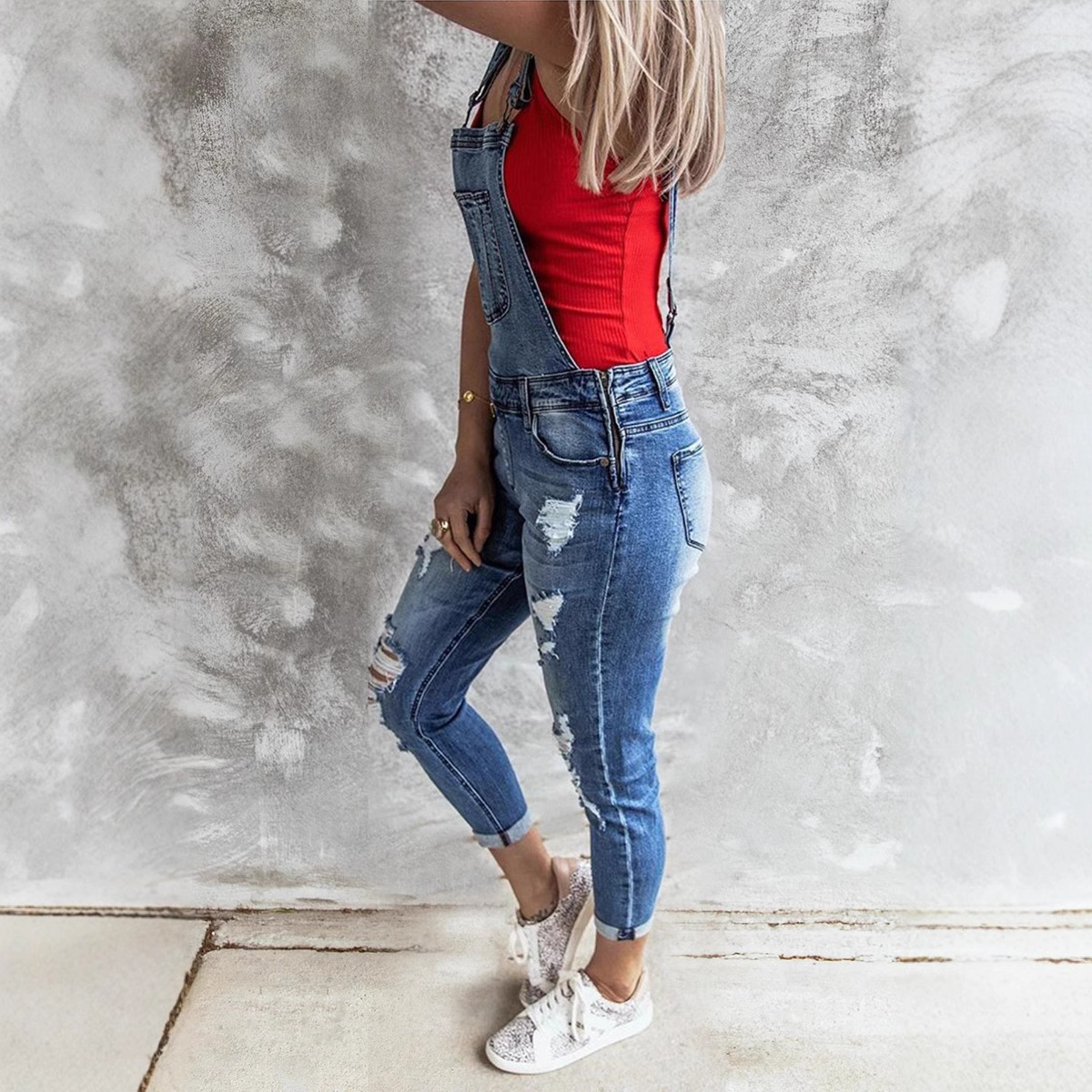 Denim Overalls Women 2026 Ripp - Sleeveless Jumpsuit 评论和价格